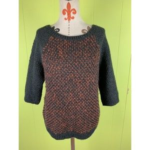 LOFT Ann Taylor Women's Sweater M Pullover Boat Neck Raglan 1/2 Sleeve 10% Wool